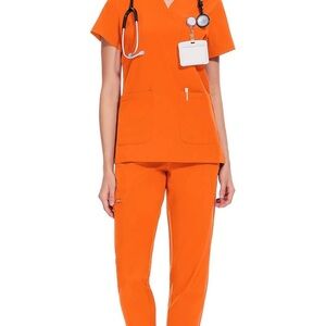 Orange Women's Scrub Set